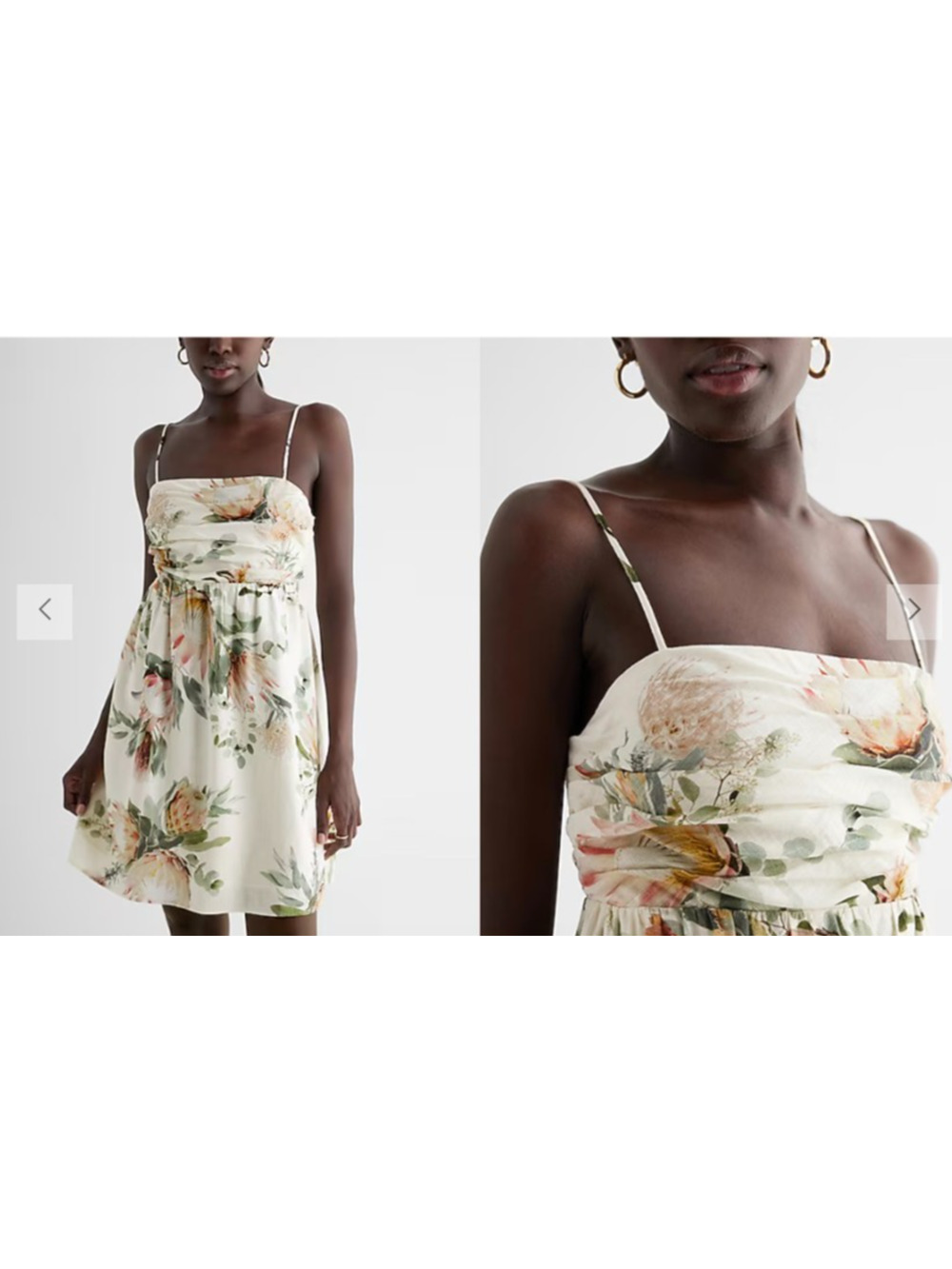 Express Women’s Dress L Floral Print Summer Sundress Sleeveless Smocked Back